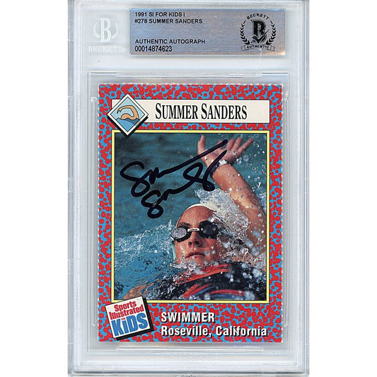 Summer Sanders Team USA Signed 1991 Sports Illustrated For Kids Olympics Card Beckett