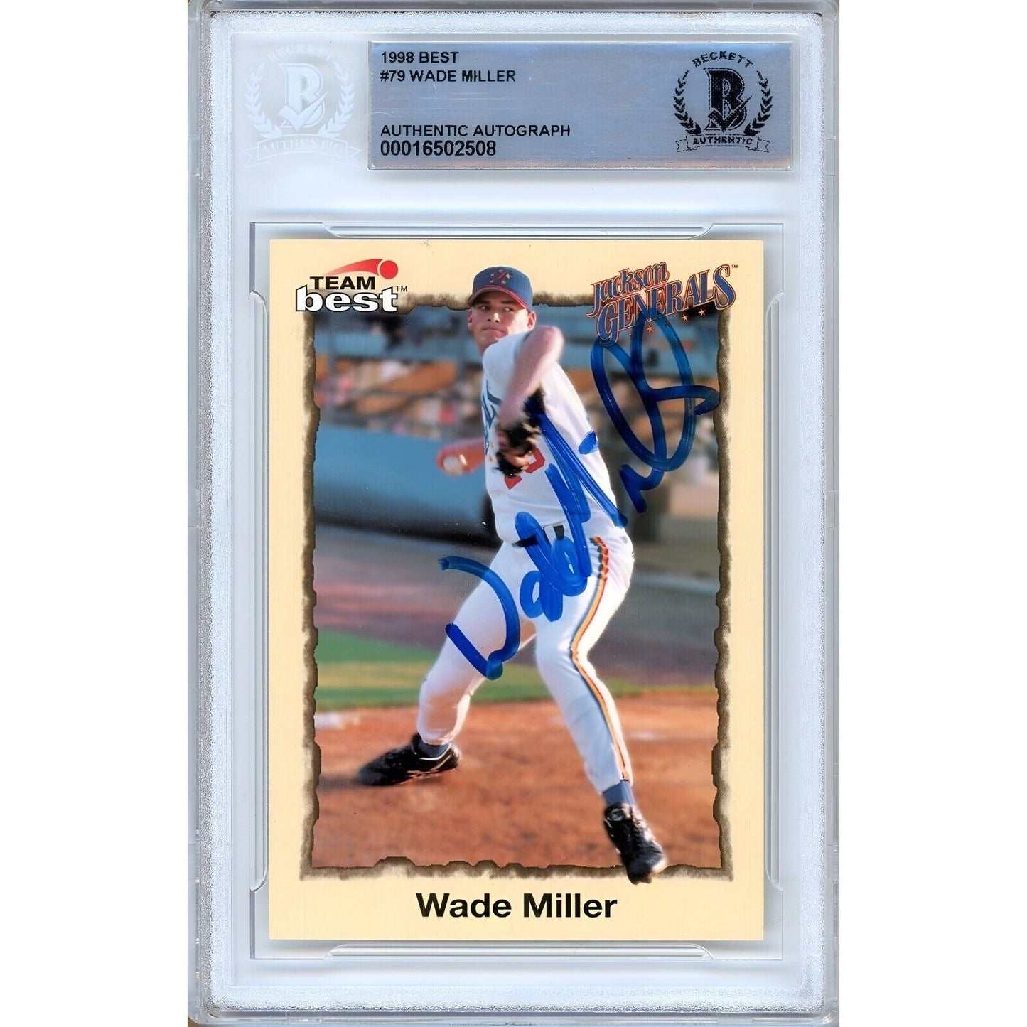 Wade Miller Houston Astros Signed 1998 Team Best Rookie Card Beckett Authentic Auto Slab
