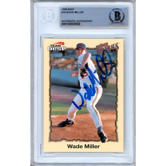 Wade Miller Houston Astros Signed 1998 Team Best Rookie Card Beckett Authentic Auto Slab