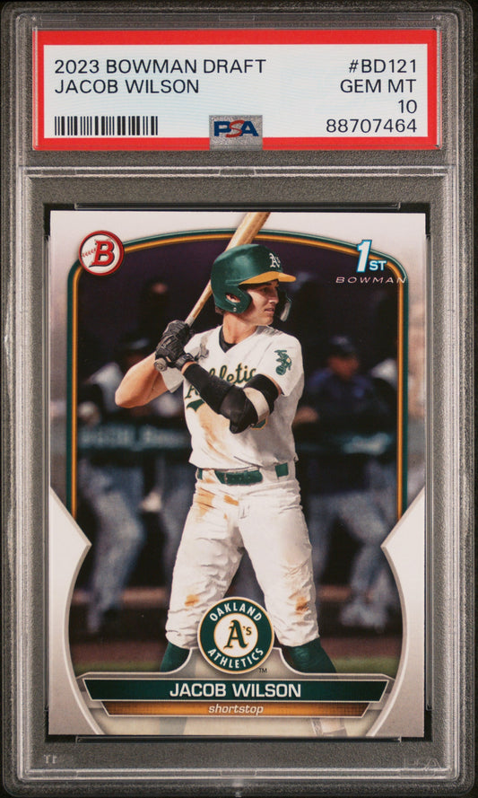 Graded 2023 Topps Bowman Draft Jacob Wilson #BD121 Rookie RC Baseball Card PSA 10 Gem Mint