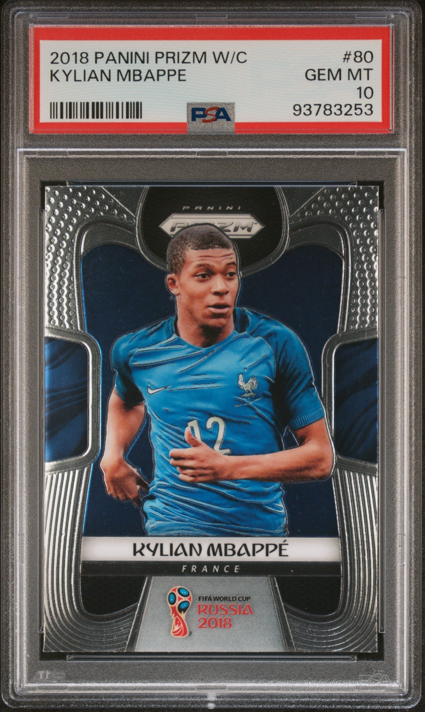 Graded 2018 Panini Prizm World Cup Kylian Mbappe #80 Soccer Card PSA 10 Gem Mint - Sport Cards