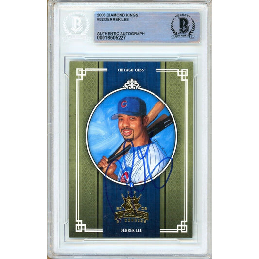 2005 Donruss Diamond Kings #52 — Derrek Lee Chicago Cubs Autographed Trading Card — Beckett Authentication