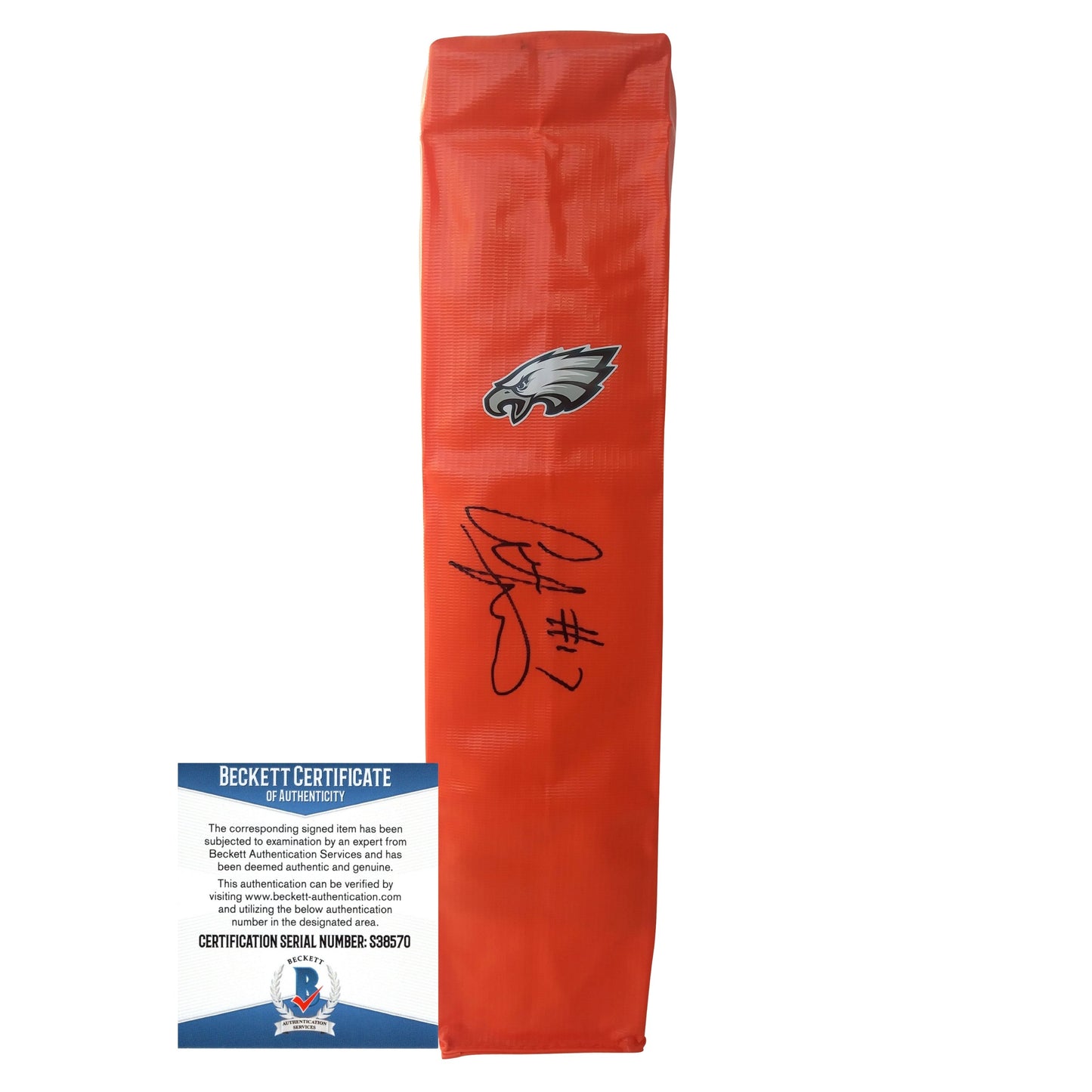 Alshon Jeffery Philadelphia Eagles Autographed Football End Zone Pylon — Beckett Authentication