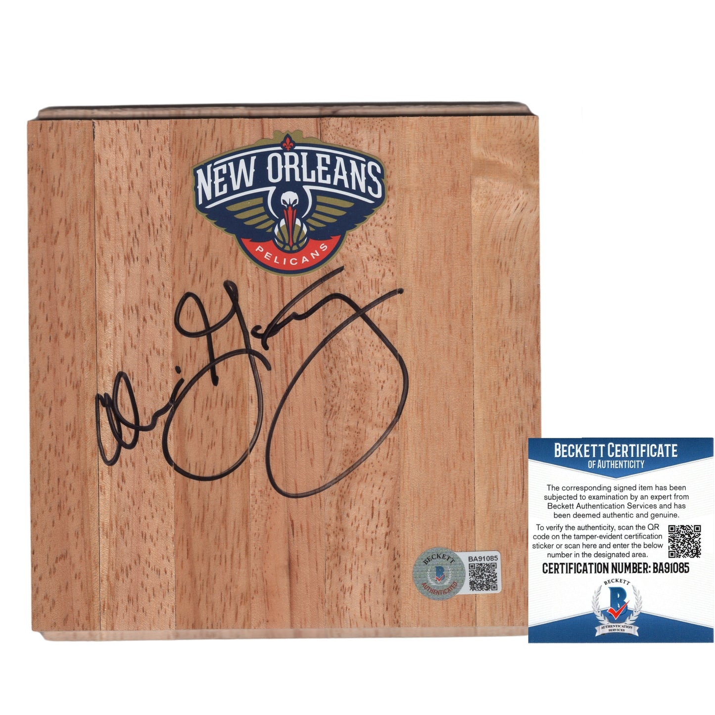 Alvin Gentry New Orleans Pelicans Autographed Basketball Parquet Floorboard — Beckett Authentication