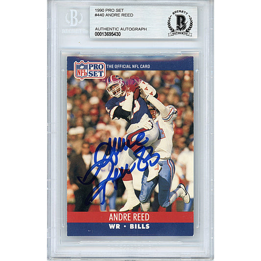 1990 NFL Pro Set #440 — Andre Reed Buffalo Bills Autographed Trading Card — Beckett Authentication