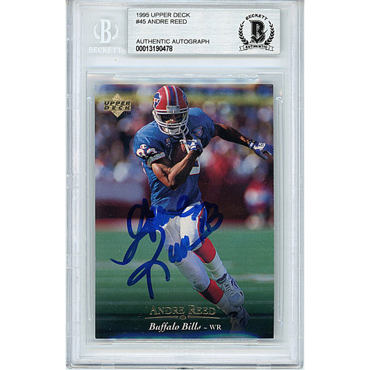 1995 Upper Deck #45 — Andre Reed Buffalo Bills Autographed Trading Card — Beckett Authentication