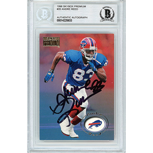 1996 Skybox Premium #20 — Andre Reed Buffalo Bills Autographed Trading Card — Beckett Authentication