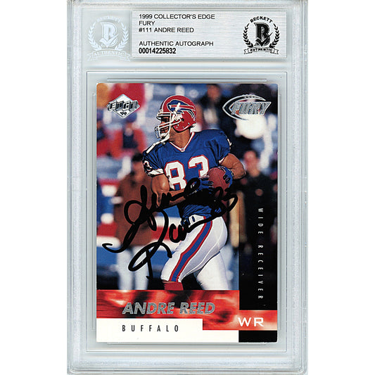 1999 Collectors Edge #111 — Andre Reed Buffalo Bills Autographed Trading Card — Beckett Authentication
