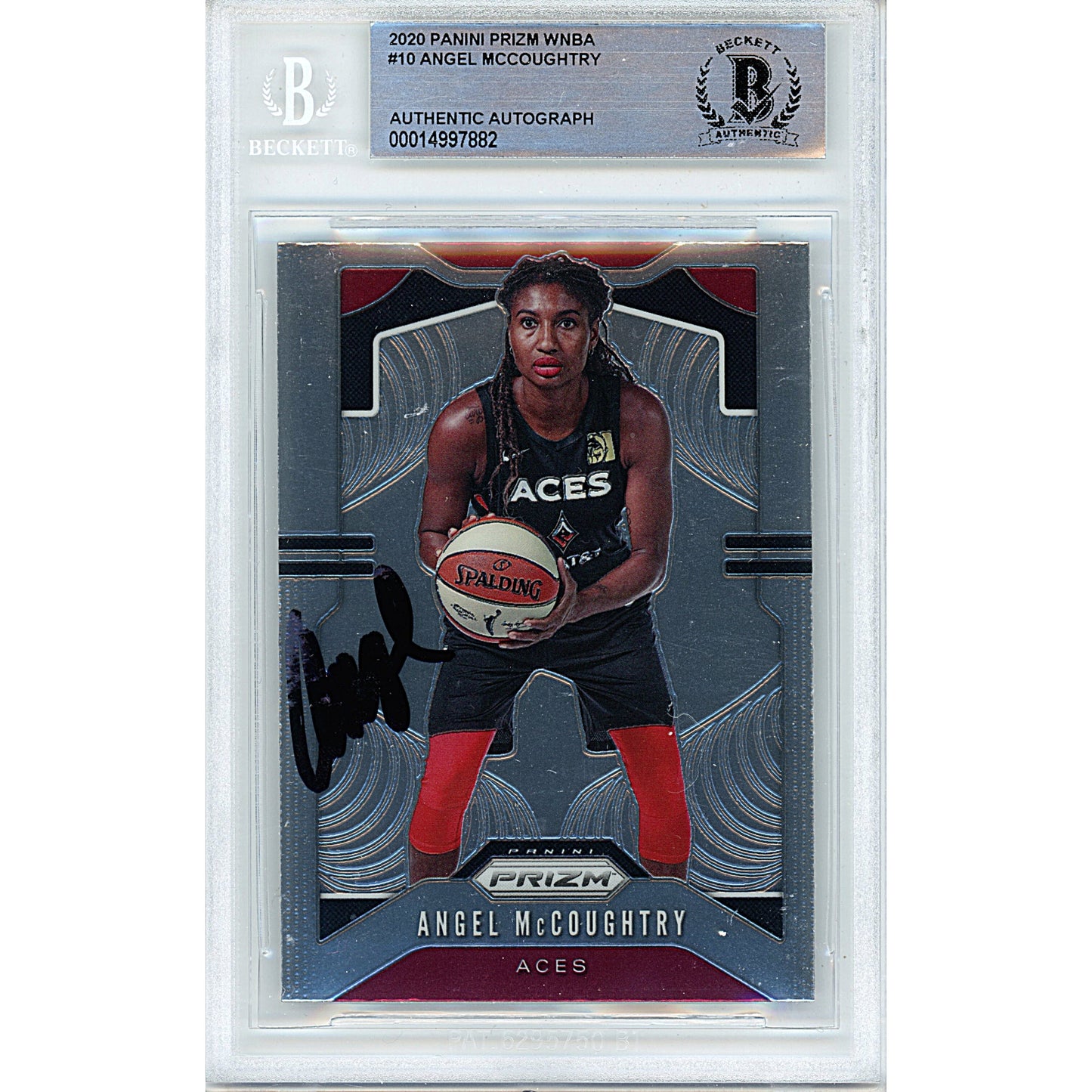 2020 Panini Prizm WNBA #10 — Angel Mccoughtry Las Vegas Aces Autographed Trading Card — Beckett Authentication
