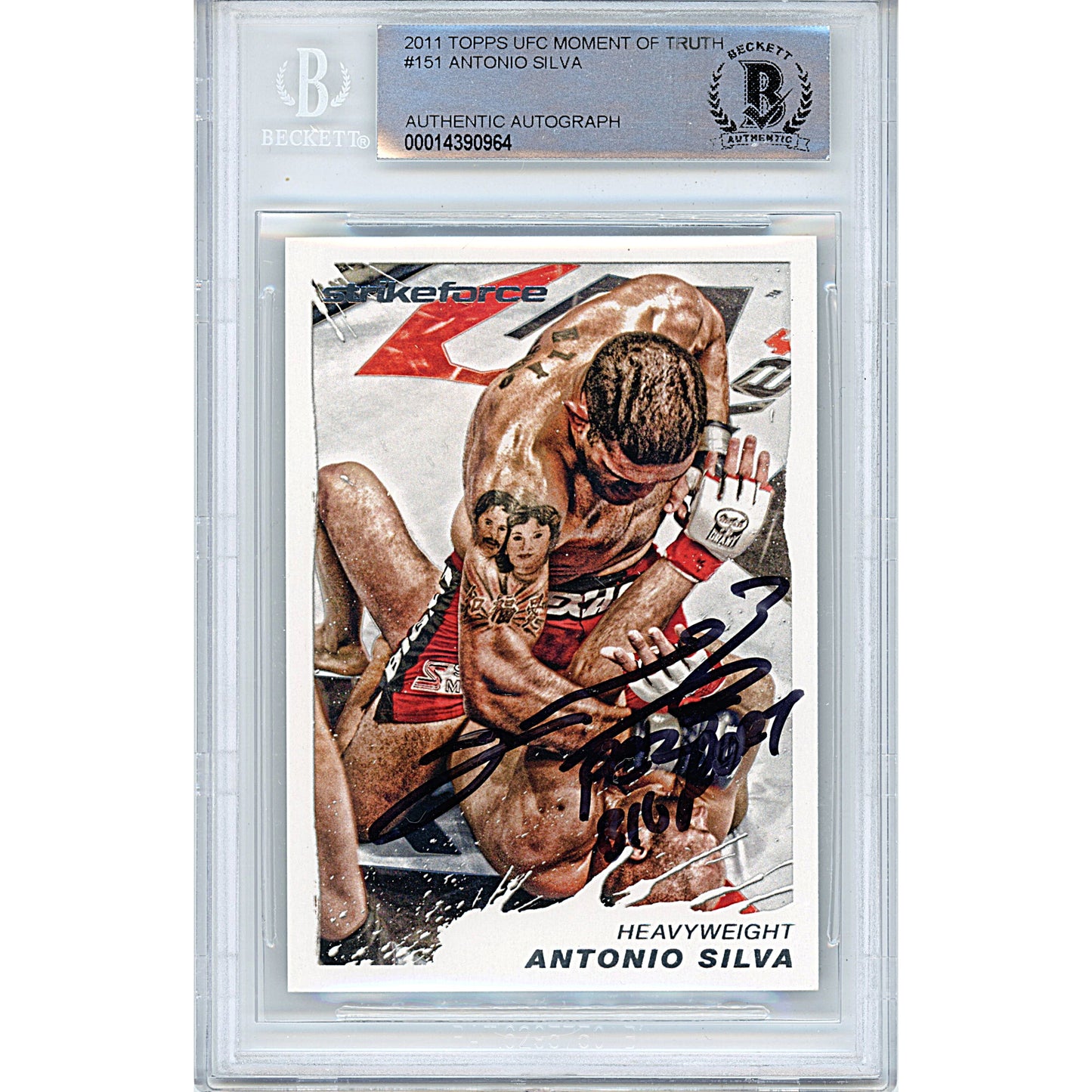 2011 Topps UFC Moment of Truth #151 — Antonio Silva Autographed MMA Trading Card — Beckett Authentication