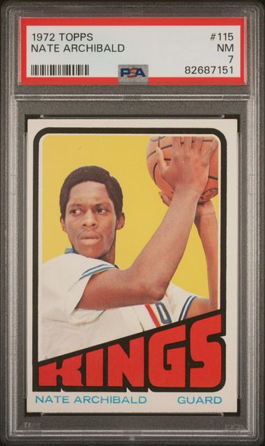 Graded 1972 Topps Nate Archibald #115 2nd Year Basketball Card PSA 7 Near Mint - Sport Cards