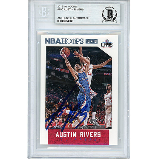 2015-16 Panini NBA Hoops #10 — Austin Rivers LA Clippers Autographed Trading Card — Beckett Authentication