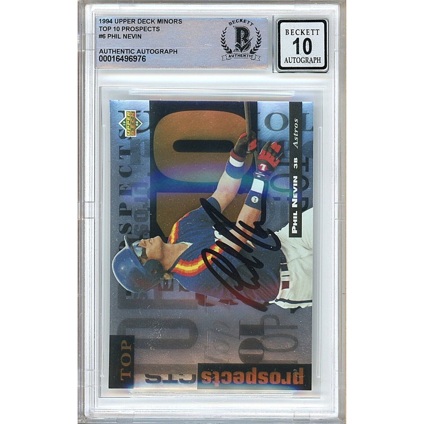 Phil Nevin Houston Astros Signed 1994 Upper Deck Minors Card BGS Auto 10 Graded Slab