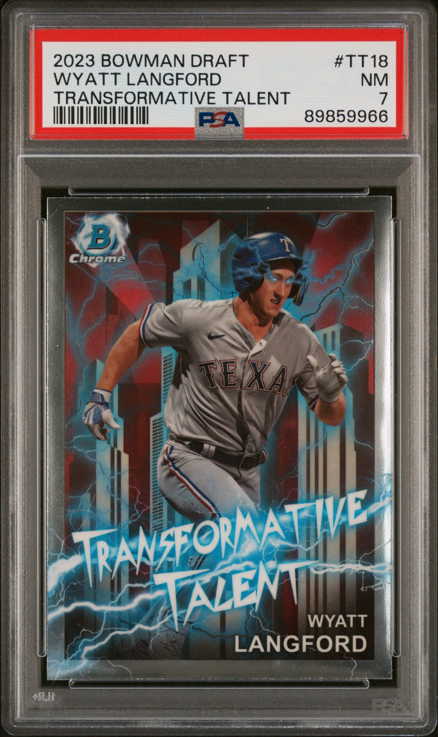 Graded 2023 Topps Bowman Draft Wyatt Langford #TT18 Transformative Talent Rookie RC Baseball Card PSA 7 Near Mint
