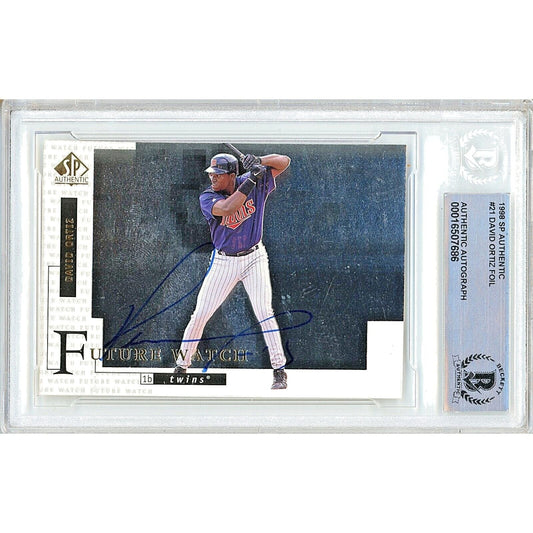 1998 SP Authentic Future Watch #21 — David Ortiz Minnesota Twins Autographed Trading Card — Beckett Authentication
