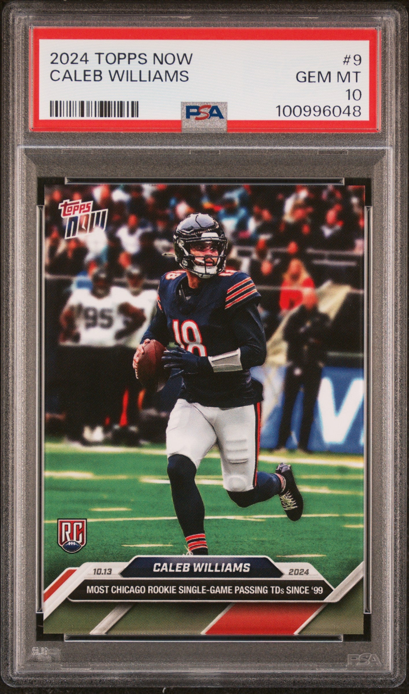 Graded 2024 Topps Now Caleb Williams #9 Rookie RC Football Card PSA 10 Gem Mint