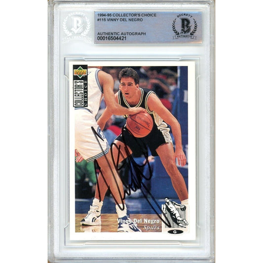 Vinny Del Negro San Antonio Spurs Signed 1994-95 Collectors Choice Card Beckett Auth Auto
