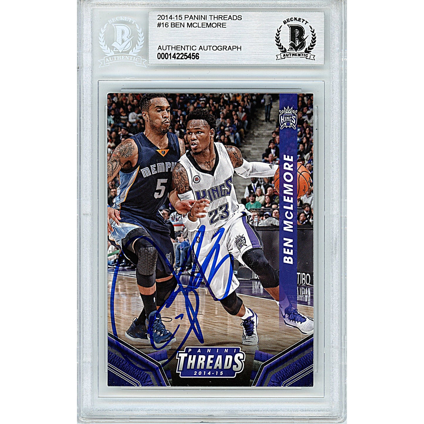 2014 Panini Threads #16 — Ben Mclemore Sacramento Kings Autographed Trading Card — Beckett Authentication