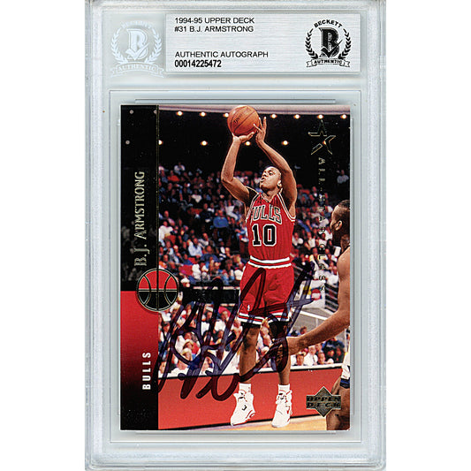 1994-95 Upper Deck #31 — BJ Armstrong Chicago Bulls Autographed Trading Card — Beckett Authentication