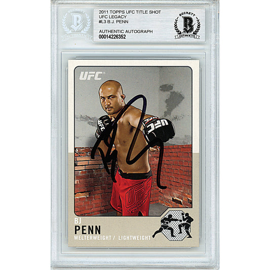 2011 Topps UFC Title Shot Legacy #L3 — BJ Penn Autographed MMA Trading Card — Beckett Authentication