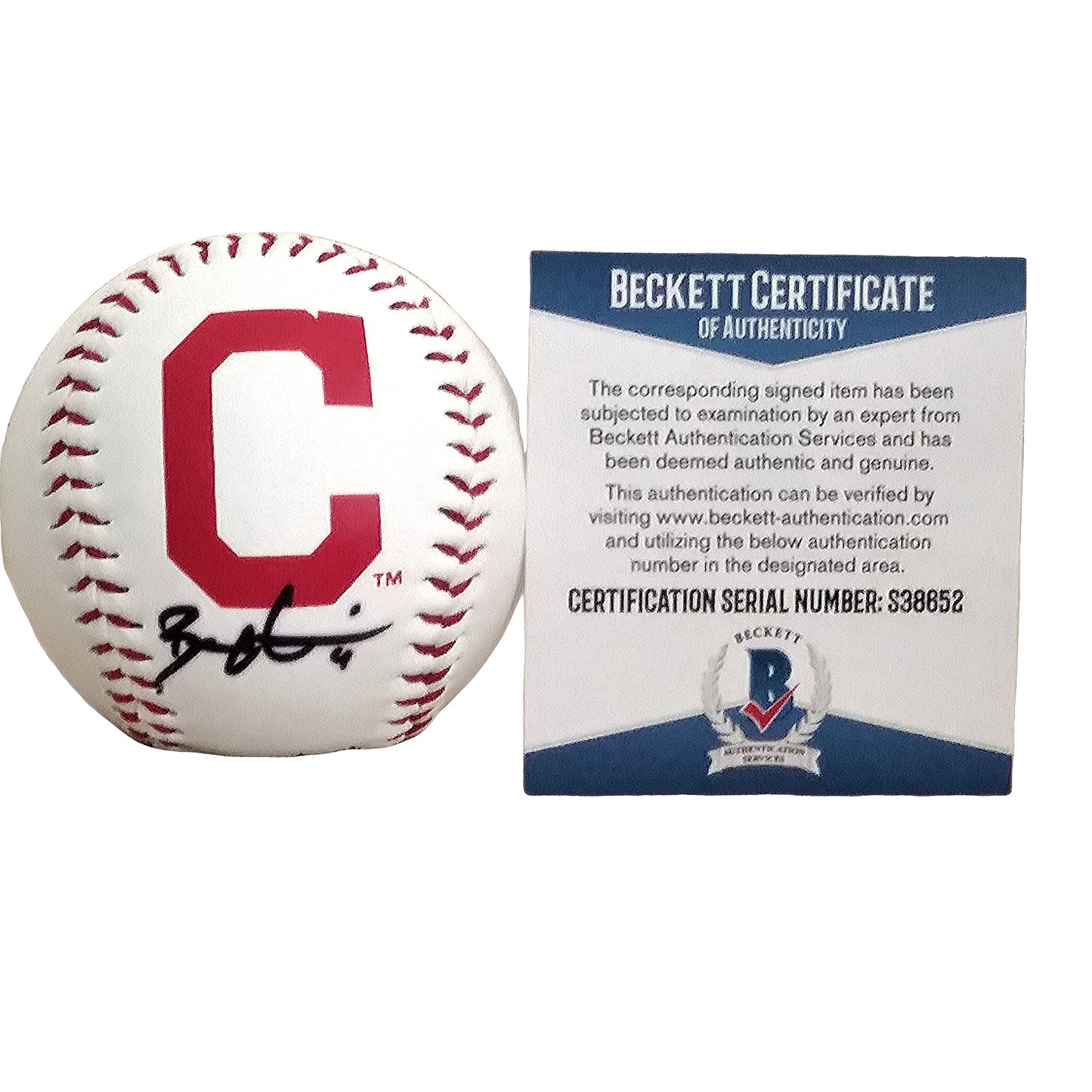 Bradley Zimmer Autographed Cleveland Indians Logo Baseball — Beckett Authentication