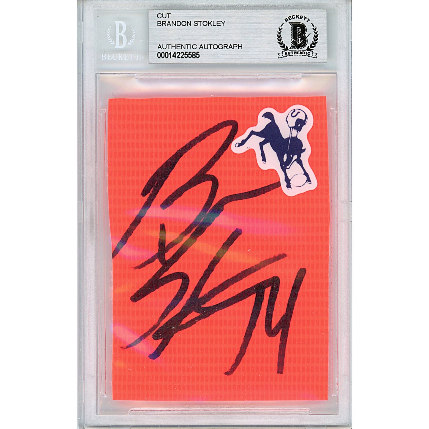 Brandon Stokley Indianapolis Colts Autographed Football End Zone Pylon Cut — Beckett Authentication