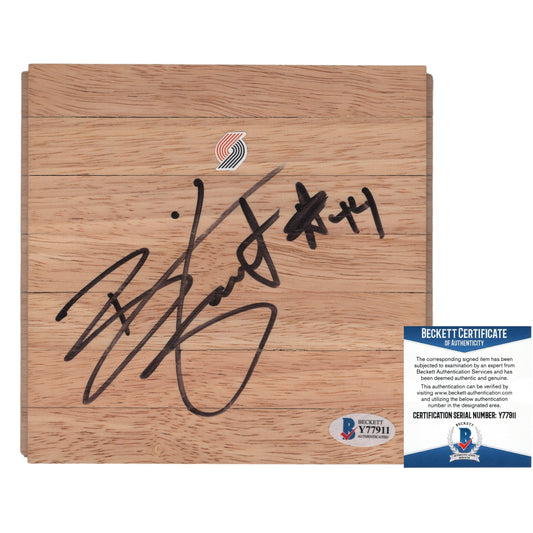 Brian Grant Portland Trail Blazers Autographed Basketball Parquet Floorboard— Beckett Authentication