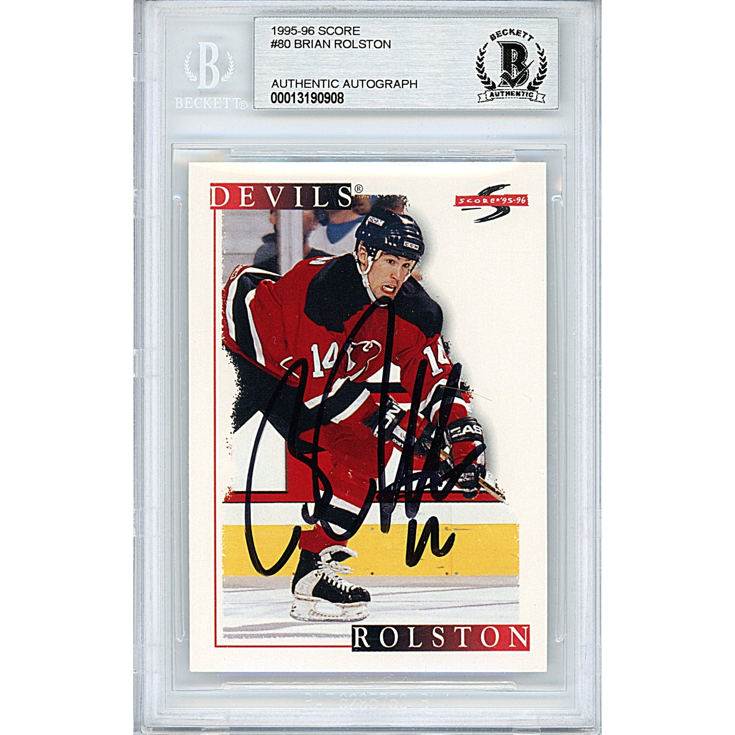 1995-96 Score #80 — Brian Rolston New Jersey Devils Autographed Trading Card — Beckett Authentication