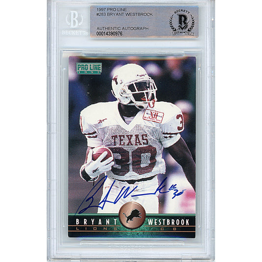 1997 Pro Line #283 — Bryant Westbrook Texas Longhorns Autographed Trading Card — Beckett Authentication - Sport Cards