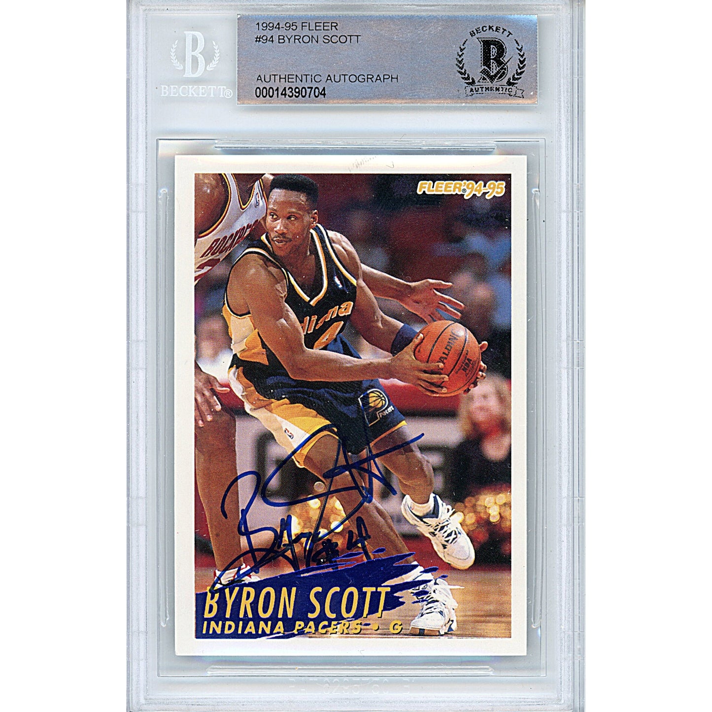 1994-95 Fleer #94 — Byron Scott Indiana Pacers Autographed Trading Card — Beckett Authentication