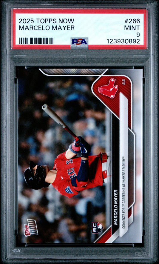 Graded 2025 Topps Now Marcelo Mayer #266 Rookie RC Baseball Card PSA 9 Mint