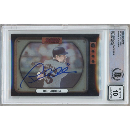 Rich Aurilia San Francisco Giants Signed 2000 Bowman Future Card BGS Auto 10 Graded