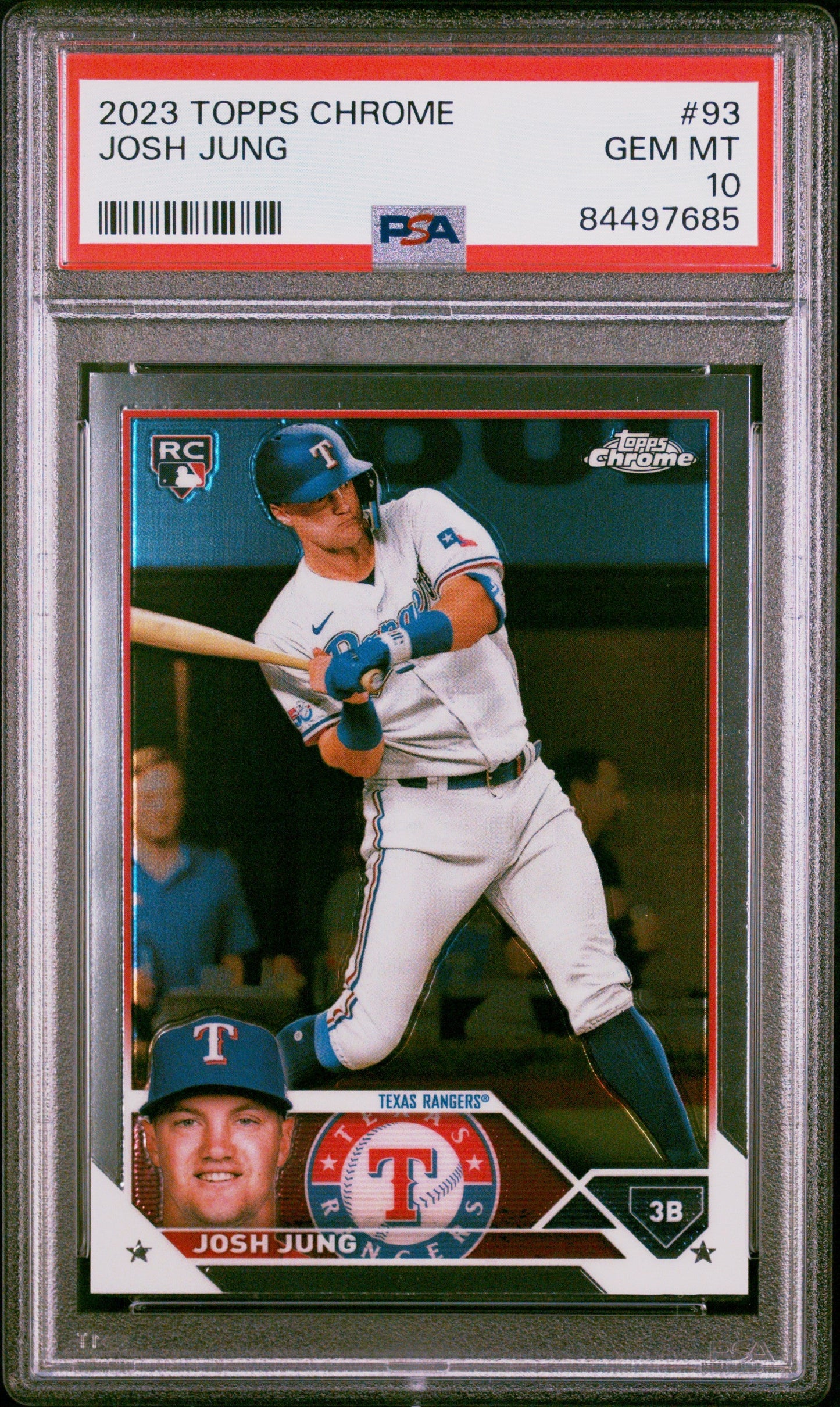 Graded 2023 Topps Chrome Josh Jung #93 Rookie RC Baseball Card PSA 10 Gem Mint