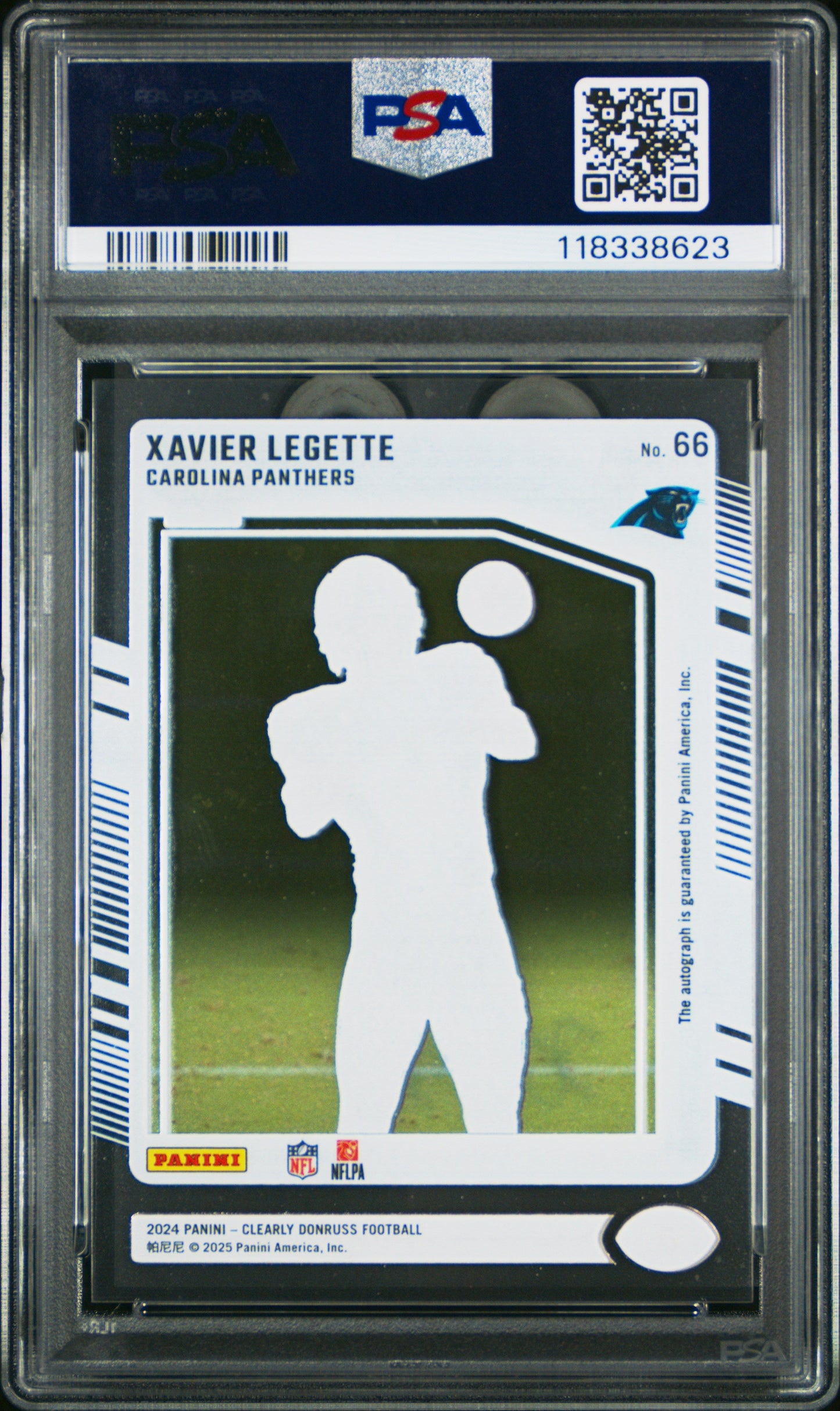 Graded 2024 Panini Clearly Donruss Xavier Legette #66 Autograph  Rookie RC Football Card PSA 10 Gem Mint - Sport Cards
