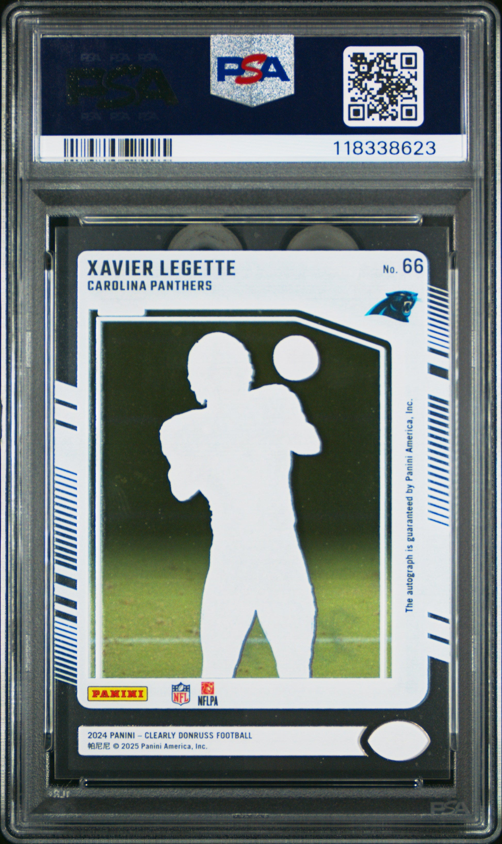 Graded 2024 Panini Clearly Donruss Xavier Legette #66 Autograph  Rookie RC Football Card PSA 10 Gem Mint - Sport Cards