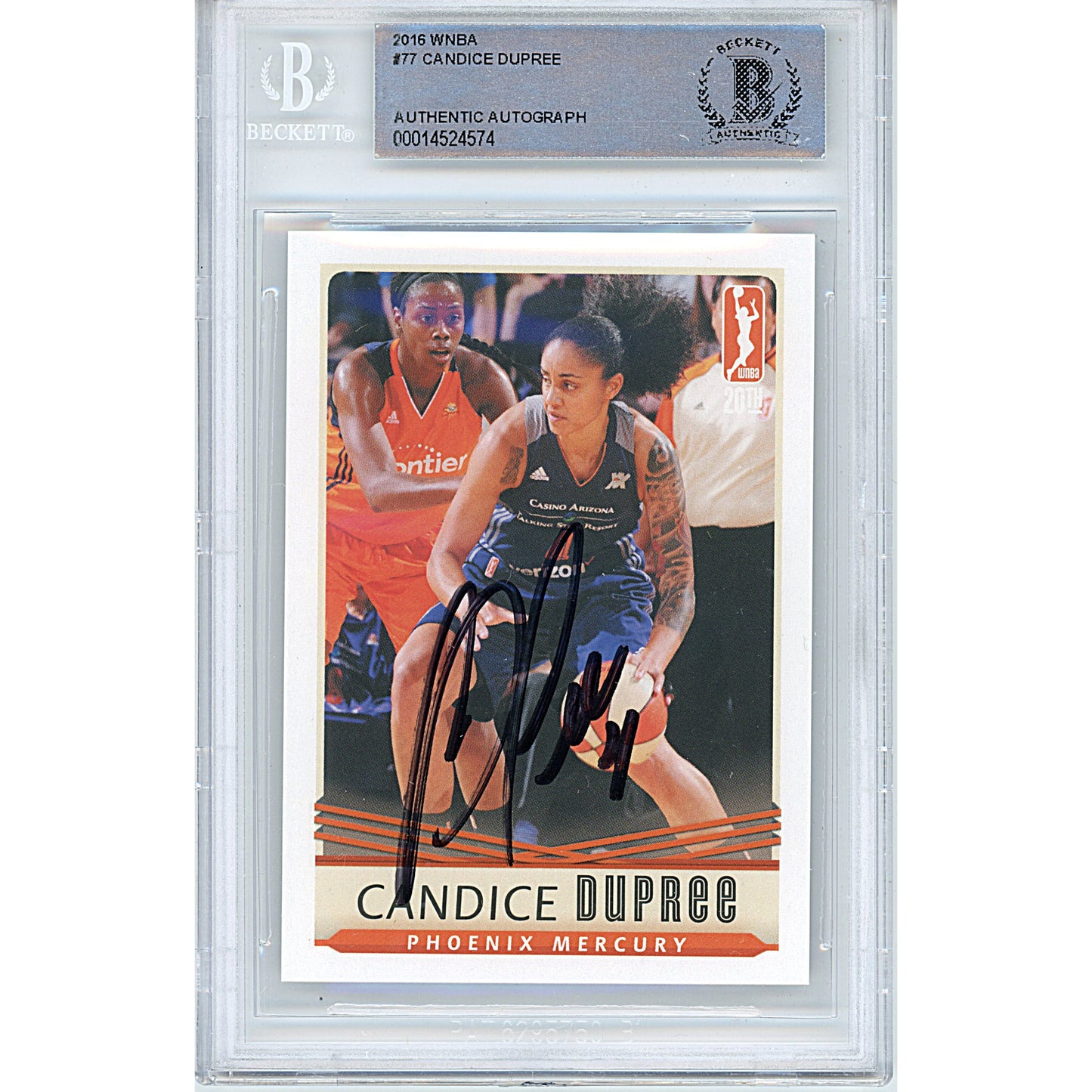 2016 WNBA #77 — Candice Dupree Phoenix Mercury Autographed Trading Card — Beckett Authentication