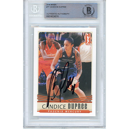 2016 WNBA #77 — Candice Dupree Phoenix Mercury Autographed Trading Card — Beckett Authentication