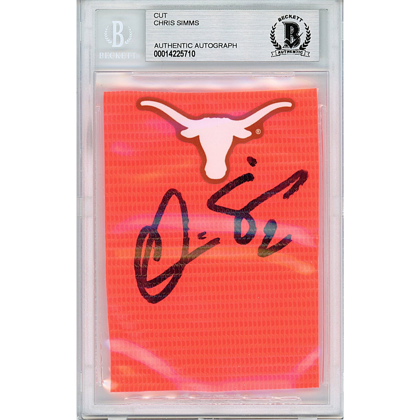Chris Simms Autographed Texas Longhorns Football End Zone Pylon Cut — Beckett Authentication