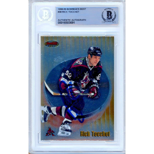 Rick Tocchet Arizona Coyotes Signed 1998-99 Bowman Best Hockey Card Beckett Auth Auto