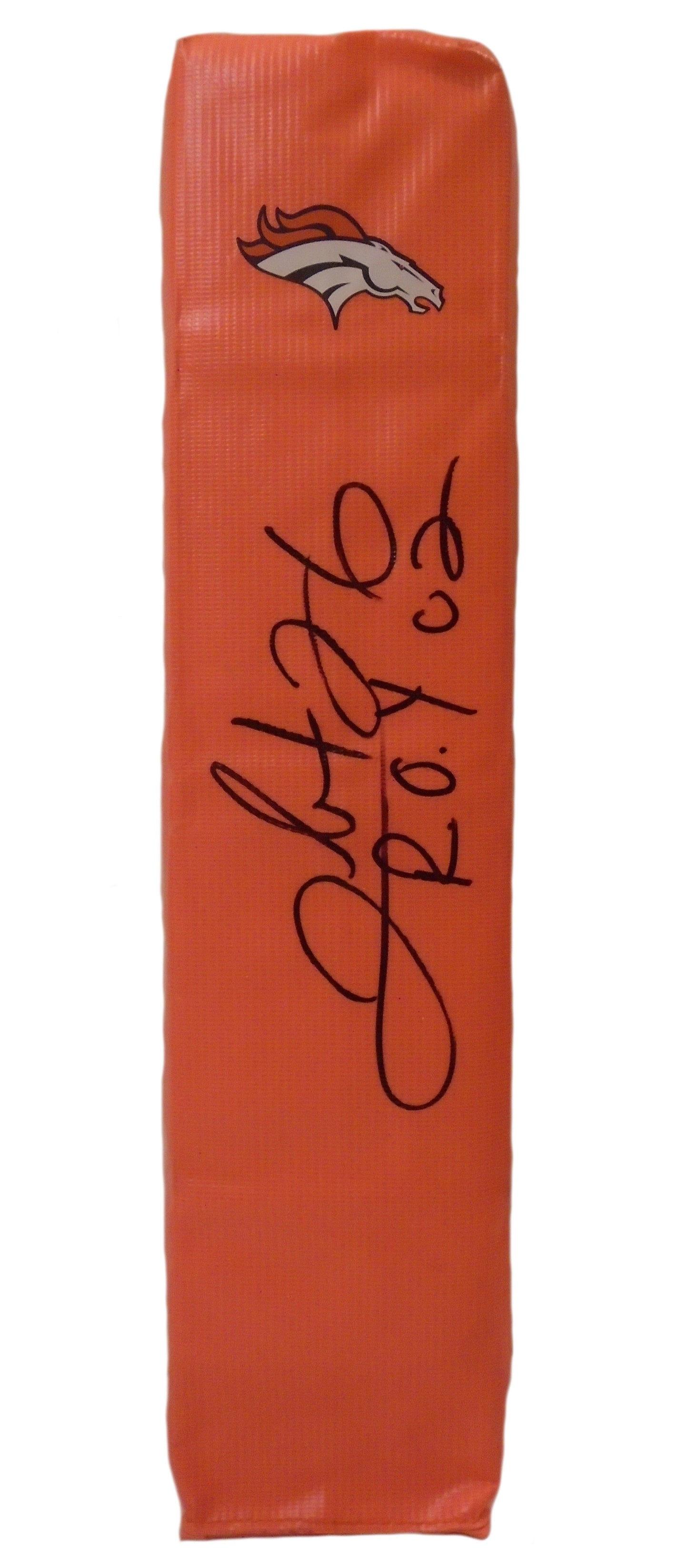 Clinton Portis Denver Broncos Autographed Football End Zone Pylon — Beckett Authentication