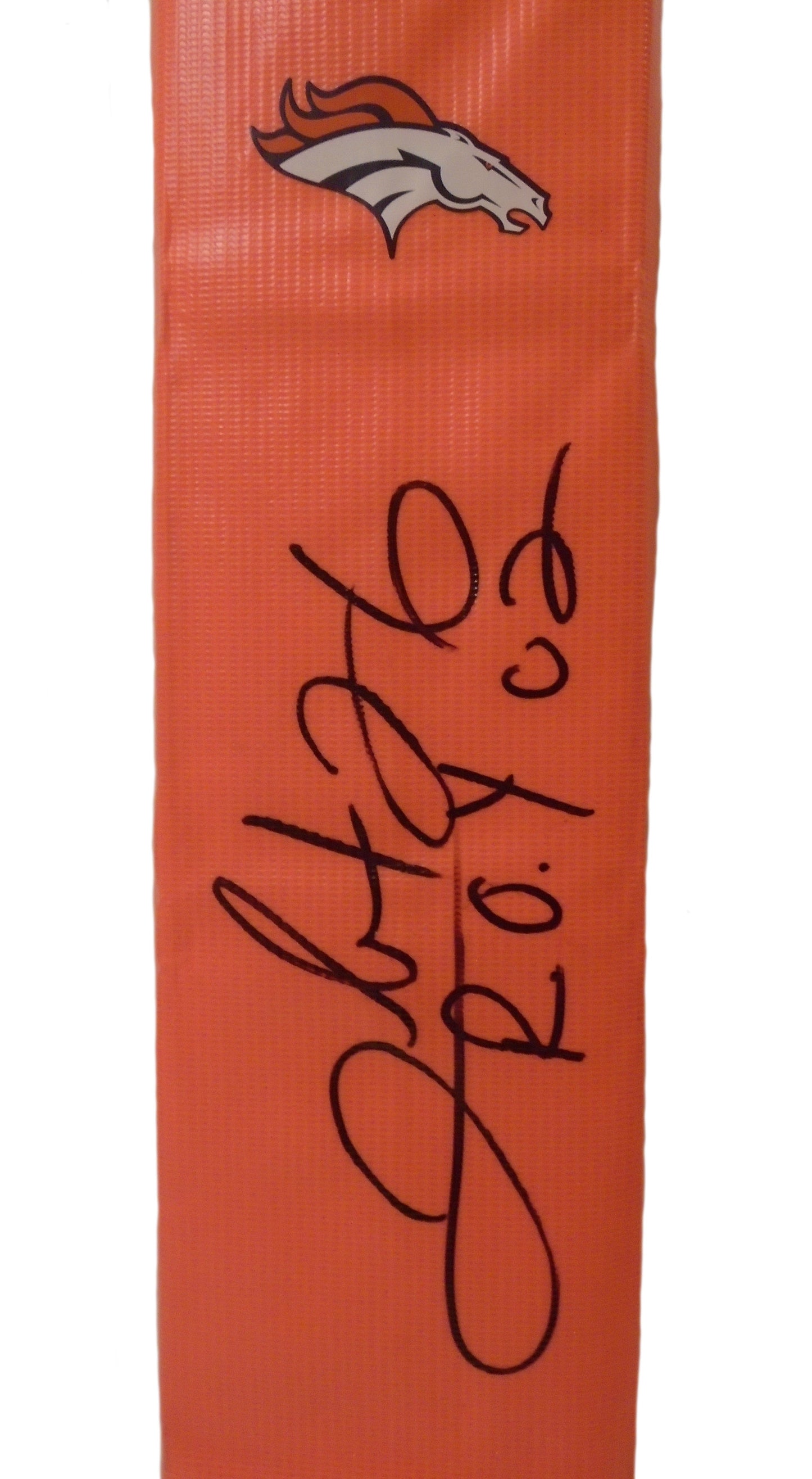 Clinton Portis Denver Broncos Autographed Football End Zone Pylon — Beckett Authentication