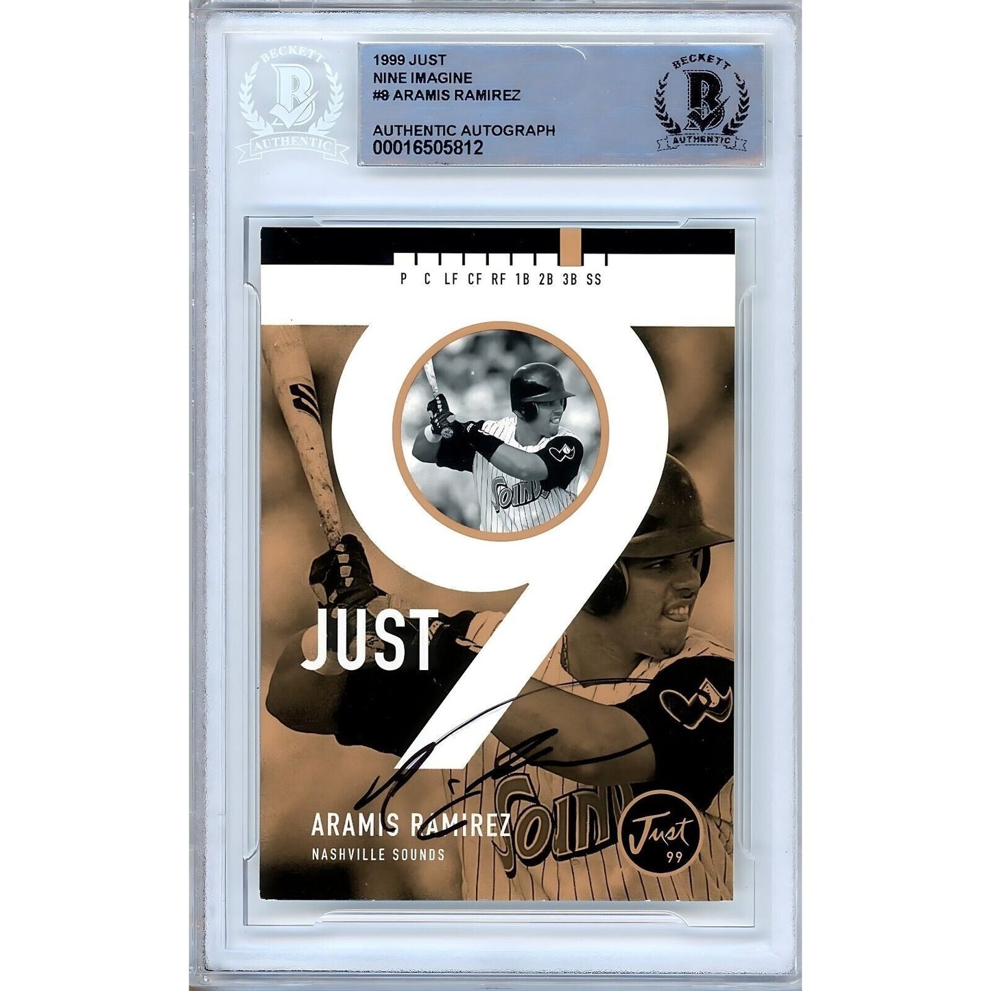 1999 Just Minors #9 — Aramis Ramirez Pittsburgh Pirates Autographed Trading Card — Beckett Authentication