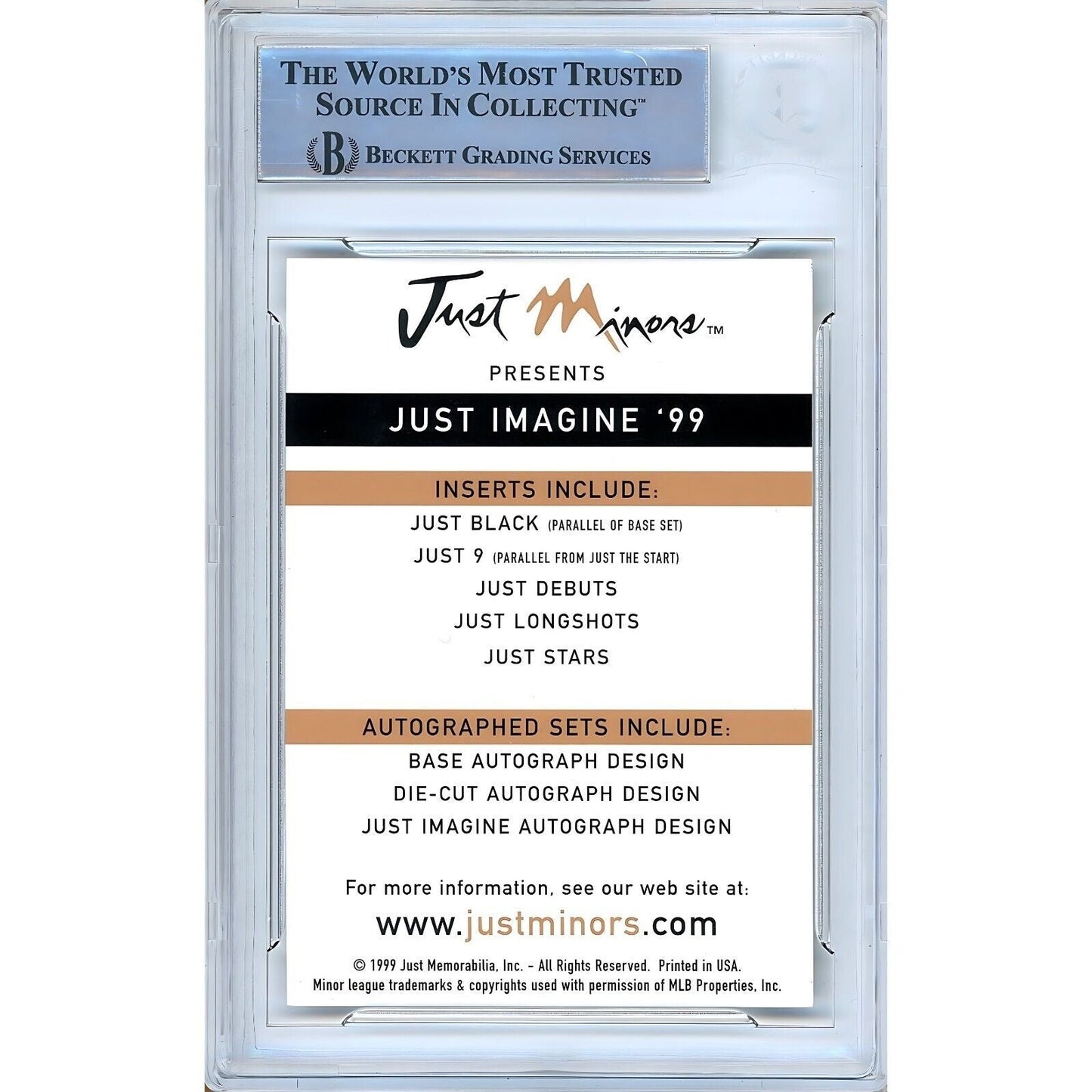 1999 Just Minors #9 — Aramis Ramirez Pittsburgh Pirates Autographed Trading Card — Beckett Authentication