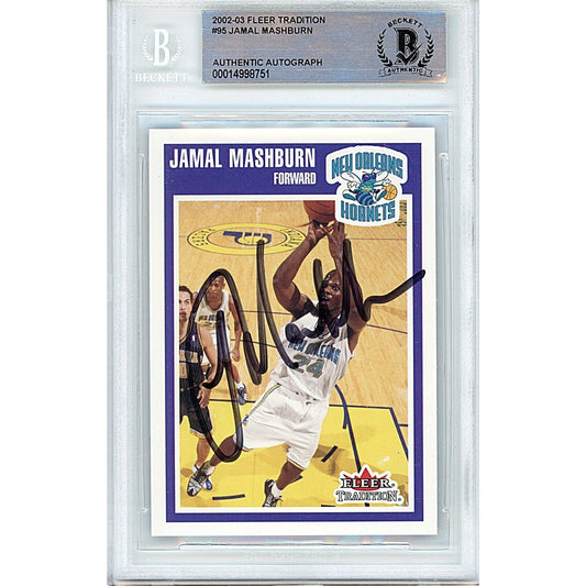 2002-03 Fleer Tradition #95— Jamal Mashburn Charlotte Hornets Autographed Trading Card — Beckett Authentication