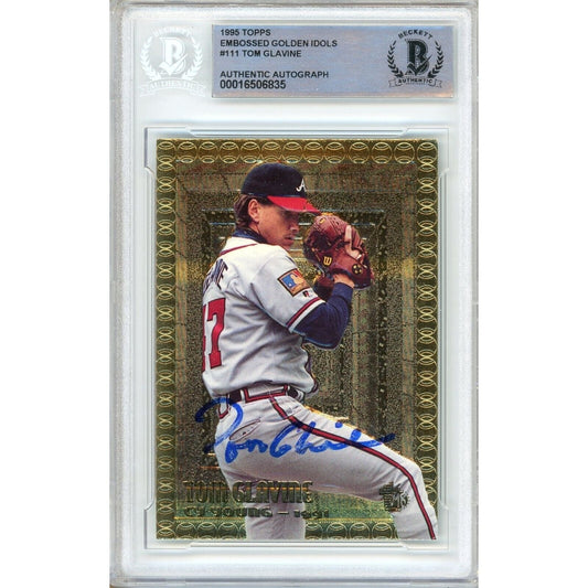 Tom Glavine Atlanta Braves Signed 1995 Topps Embossed Golden Idols Beckett Auth Auto