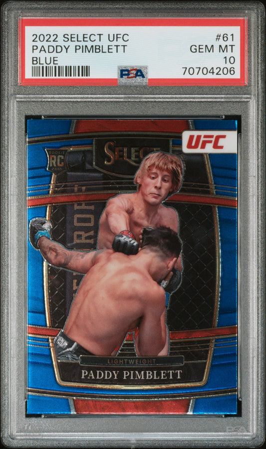 Graded 2022 Panini Select UFC Paddy Pimblett #61 Blue Rookie RC UFC MMA Card PSA 10 Gem Mint