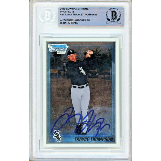 Trayce Thompson White Sox Signed 2010 Bowman Chrome Prospects Card Beckett Auth Auto