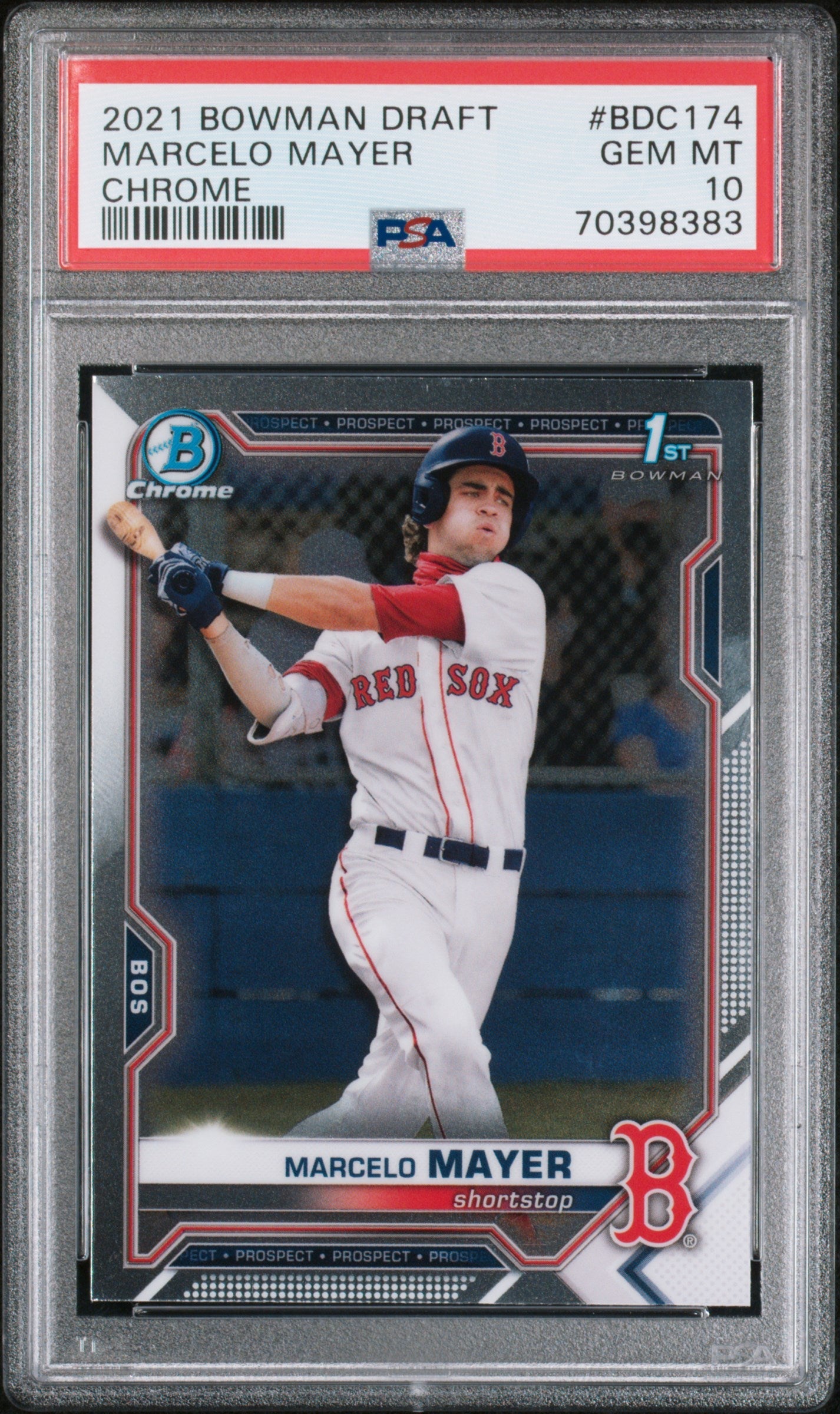 Graded 2021 Topps Bowman Draft Marcelo Mayer #BDC174 Chrome Rookie RC Baseball Card PSA 10 Gem Mint