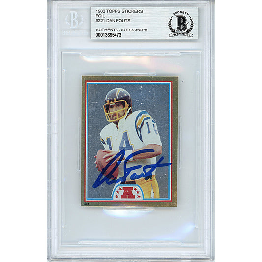 1982 Topps #14 — Dan Fouts Autographed Trading Card — Beckett Authentication