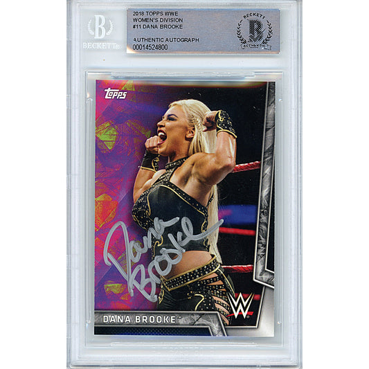 2018 Topps WWE Womens Division #11 — Dana Brooke Autographed Wrestling Trading Card — Beckett Authentication